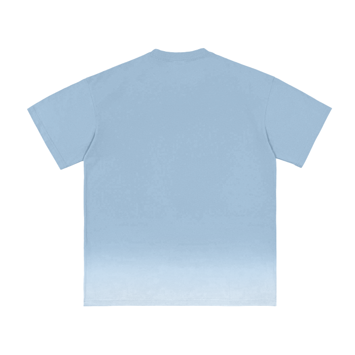White Gradient on Blue Washed T-shirt