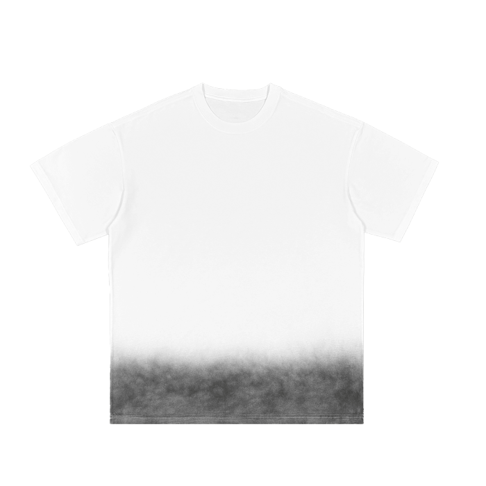Grey Gradient on White Washed T-Shirt
