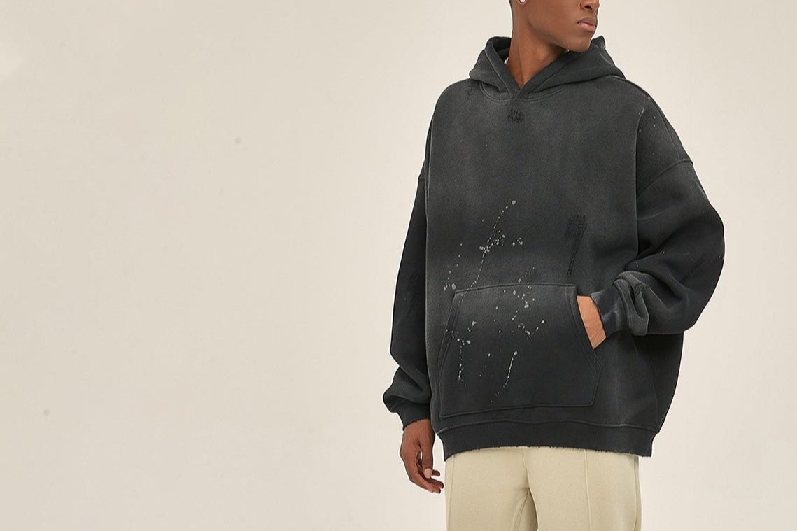 Oversized Pump Washed Hoodie