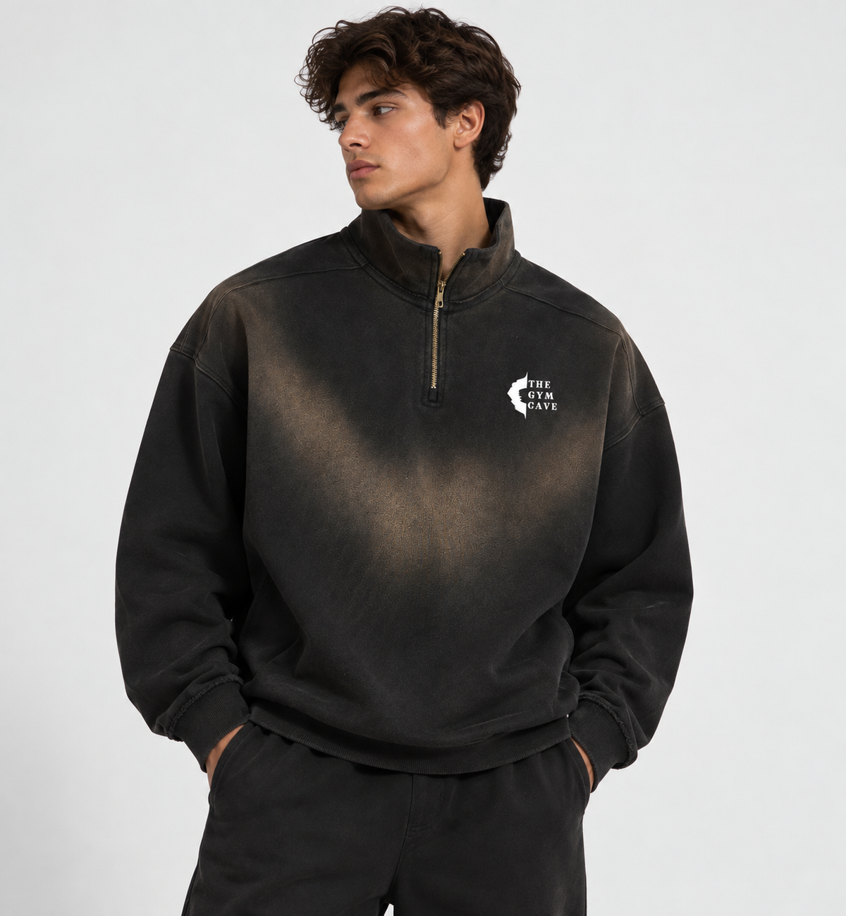 Oversized Sun Fade Quarter-Zip