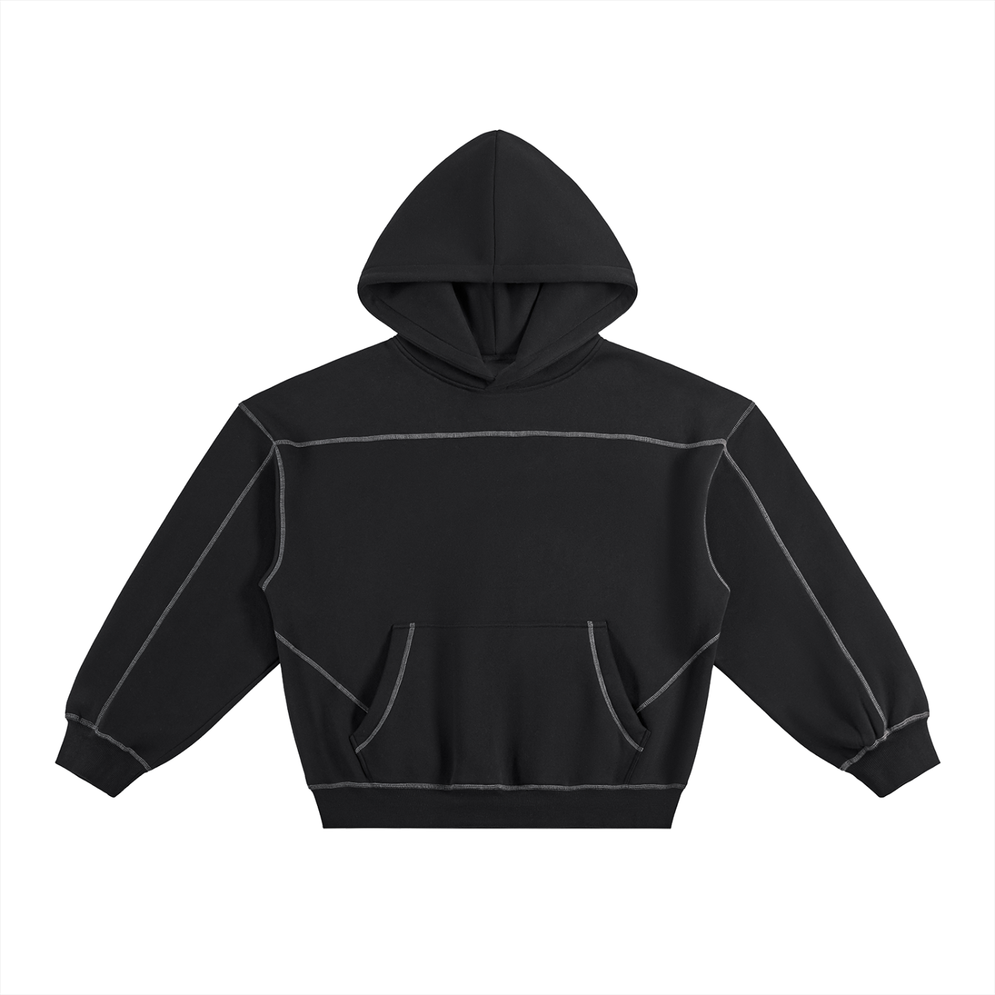 Stitched Boxy Fleece Hoodie