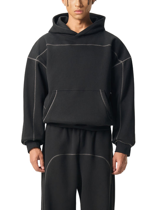 Stitched Boxy Fleece Hoodie