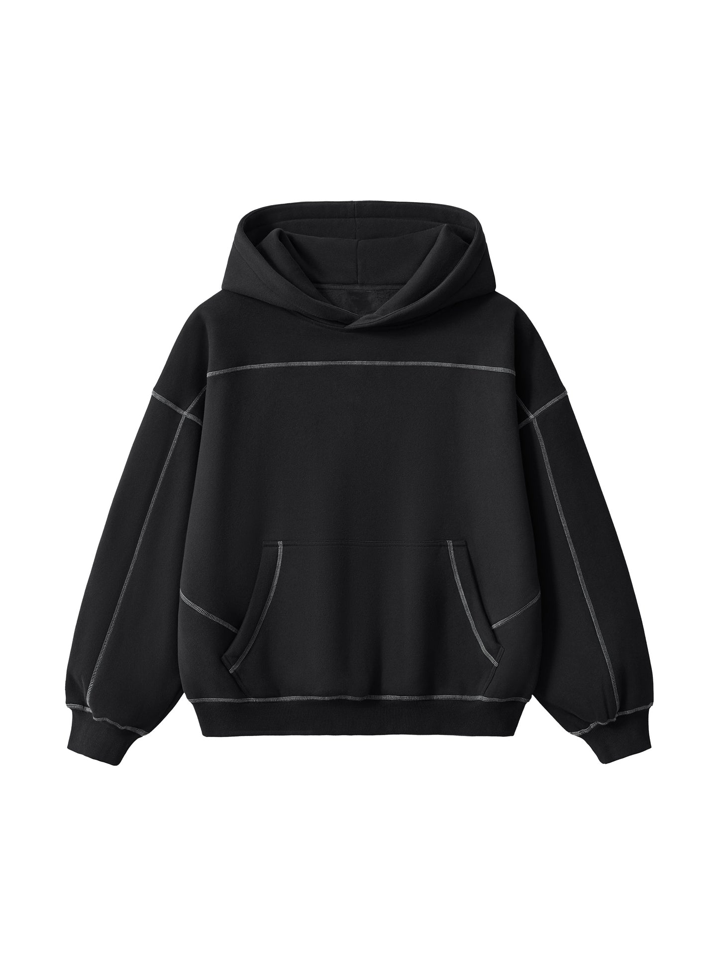 Stitched Boxy Fleece Hoodie